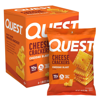 Quest Nutrition Cheese Crackers, 10g Protein, 5g Net Carbs, 1g Sugar, Made with Real Cheese, High Protein Snack