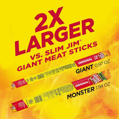 Slim Jim Monster Smoked Meat Sticks, High Protein, Father's Day Snack Gift for Dad