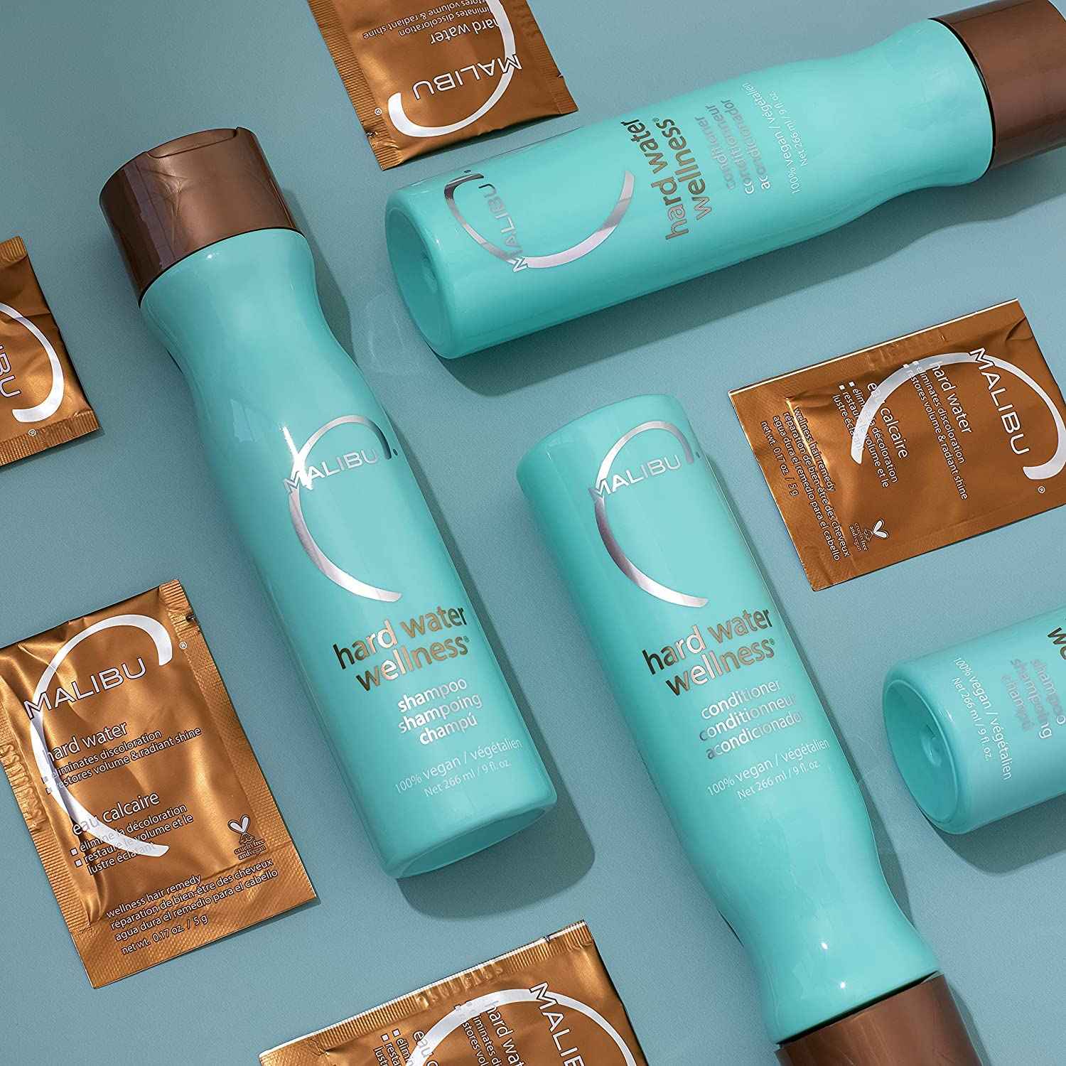 Malibu C Hard Water Wellness Shampoo - Hydrating, Sulfate-Free Hair Care for Hard Water - Removes Minerals and Buildup