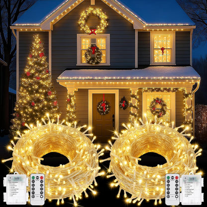 2Pack_Christmas_Lights_Outdoor_Battery_Operated_String_Lights_with_Remote,_Total_400LED_135Ft_with_Timer_8_Modes_Waterproof_Outdoor_Indoor_for_Christmas_Tree_Decor,_Warm_White