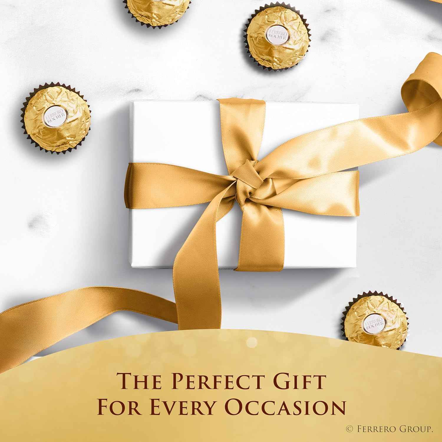 Ferrero Rocher Gourmet Hazelnut Milk Chocolate Gift Box, 12 Individually Wrapped Chocolates, 5.3 oz