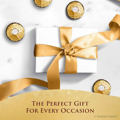 Ferrero Rocher Gourmet Hazelnut Milk Chocolate Gift Box, 42 Individually Wrapped Chocolates, 18.5 oz