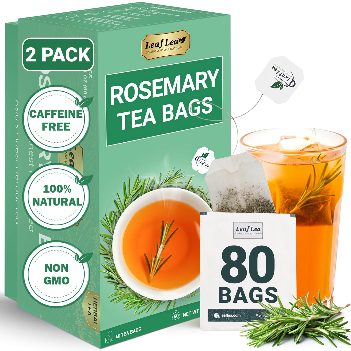 Rosemary Tea - 80 Tea Bags (Pack of 2)