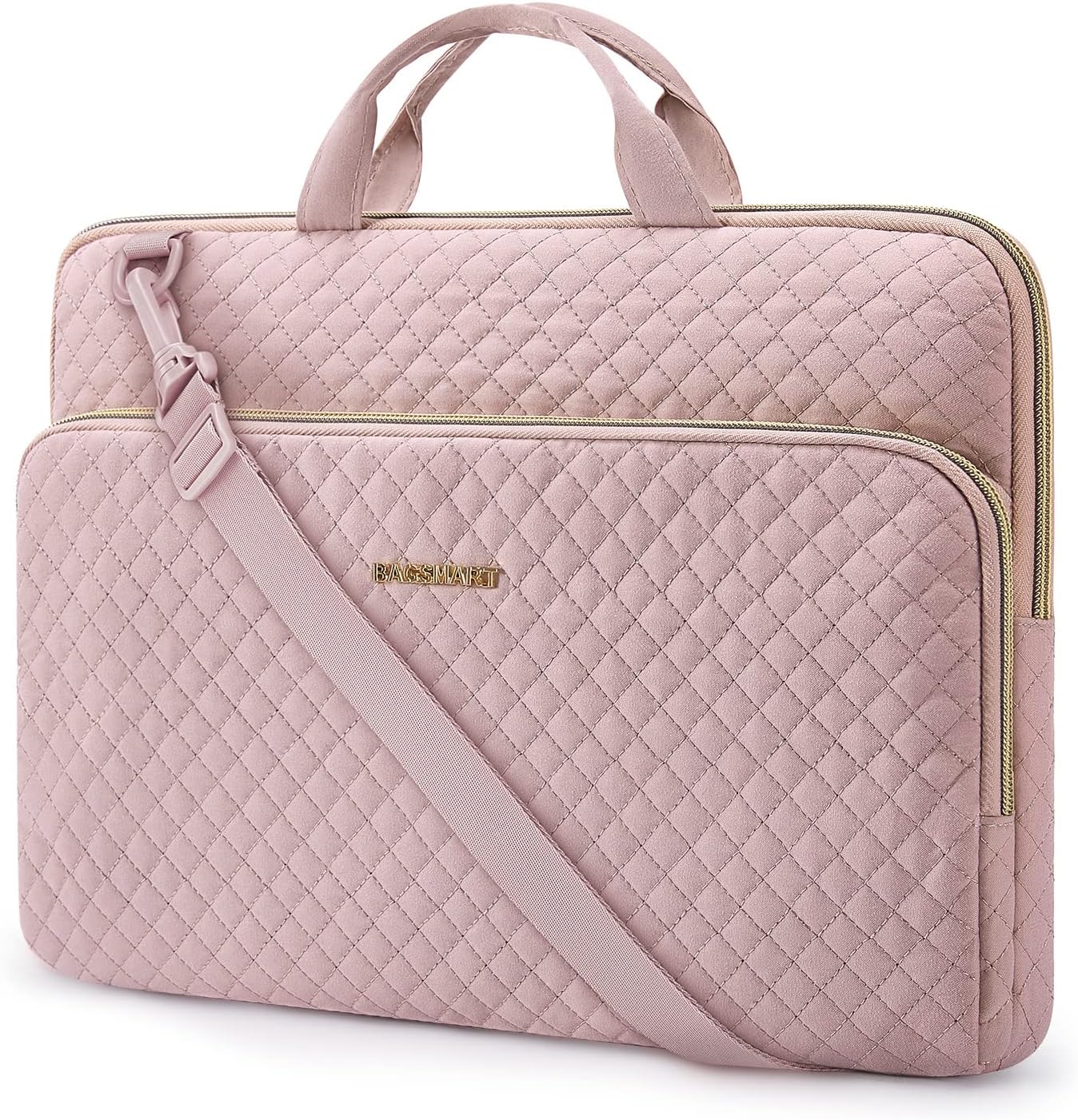 BAGSMART_15.6_Inch_Laptop_Case_Sleeve_Compatible_with_MacBook_Pro_16_Inch,15.6_Inch_HP,Dell,Acer_Aspire,Asus_Notebook,_Lightweight_Laptop_Bag_for_Women_with_Shoulder_Strap,Pocket,Handle,_Pink