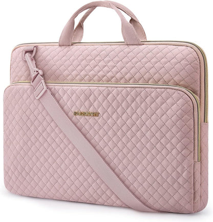 BAGSMART_15.6_Inch_Laptop_Case_Sleeve_Compatible_with_MacBook_Pro_16_Inch,15.6_Inch_HP,Dell,Acer_Aspire,Asus_Notebook,_Lightweight_Laptop_Bag_for_Women_with_Shoulder_Strap,Pocket,Handle,_Pink