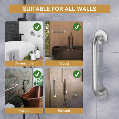 AmazerBath_Shower_Grab_Bars_for_Bathtubs_and_Showers,_Handicap_Grab_Bars_for_Shower_Anti_Slip,_Shower_Grab_Bars_for_Senior_for_Wall_Stainless_Steel,_Holds_up_to_500LBs,_12"_L_x_1"_D,_Brushed_Nickel