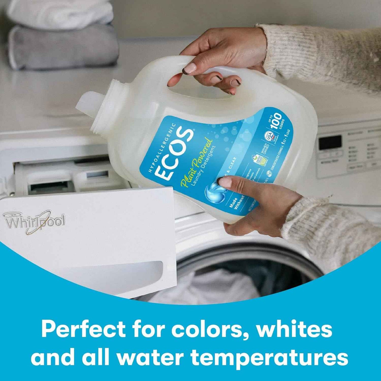 ECOS Laundry Detergent Liquid, 200 Loads - Dermatologist Tested Laundry Soap - Hypoallergenic, EPA Safer Choice Certified, Plant-Powered
