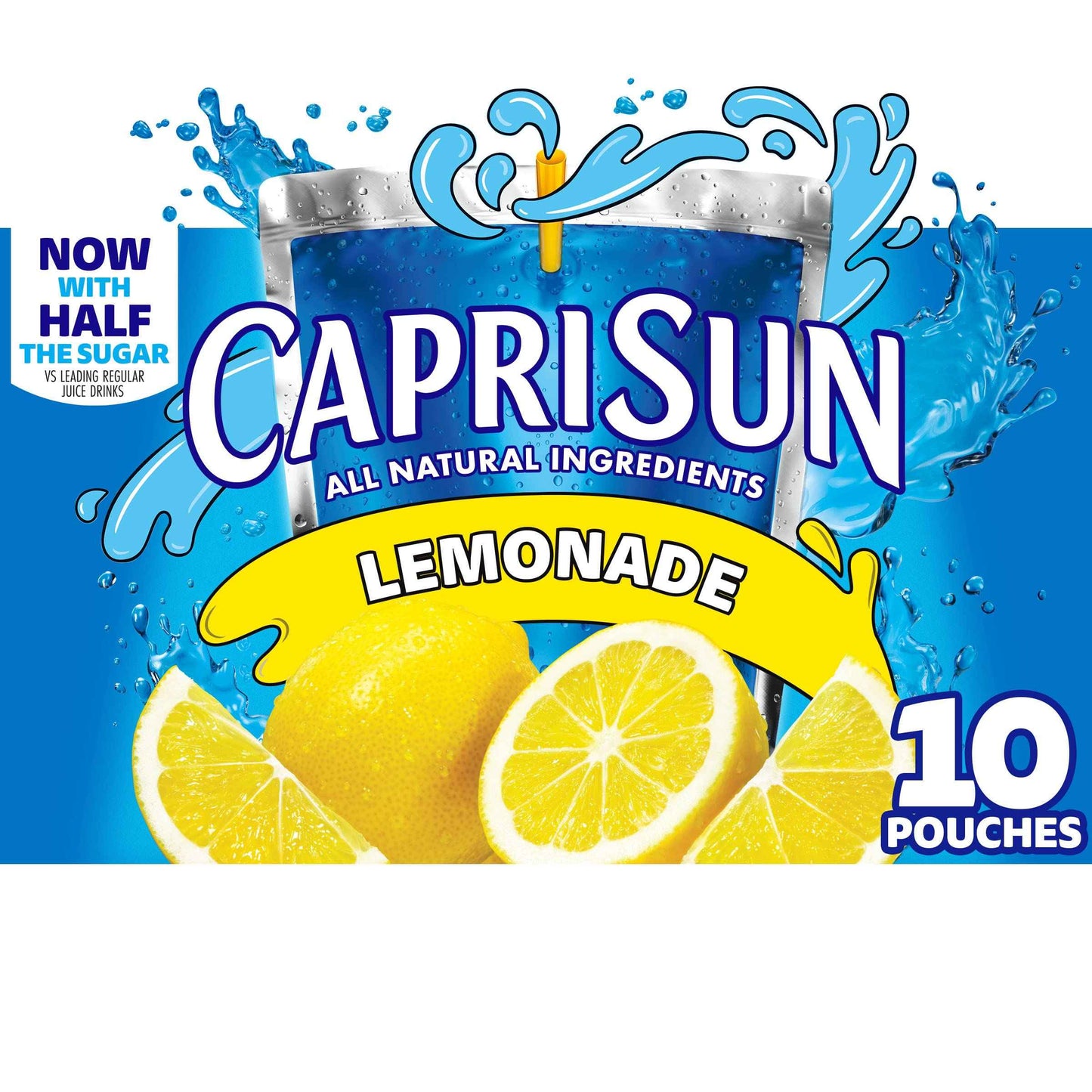 Capri Sun Flavored with Other Natural Flavor Juice Drink Blend, for School Lunches and On-the-Go Hydration, Lemonade, All Natural Ingredients