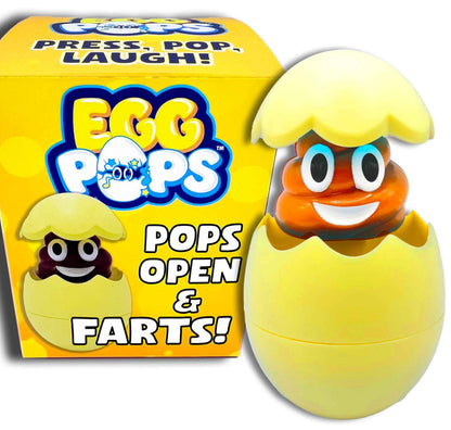 Egg Pops Farting Toy – Pops Up & Farts, Easter Basket Stuffers for Teens & Kids, Interactive Poop Character in Egg Shell, Silly Novelty Gag Gift for Boys & Girls, Easter Toys Essentials
