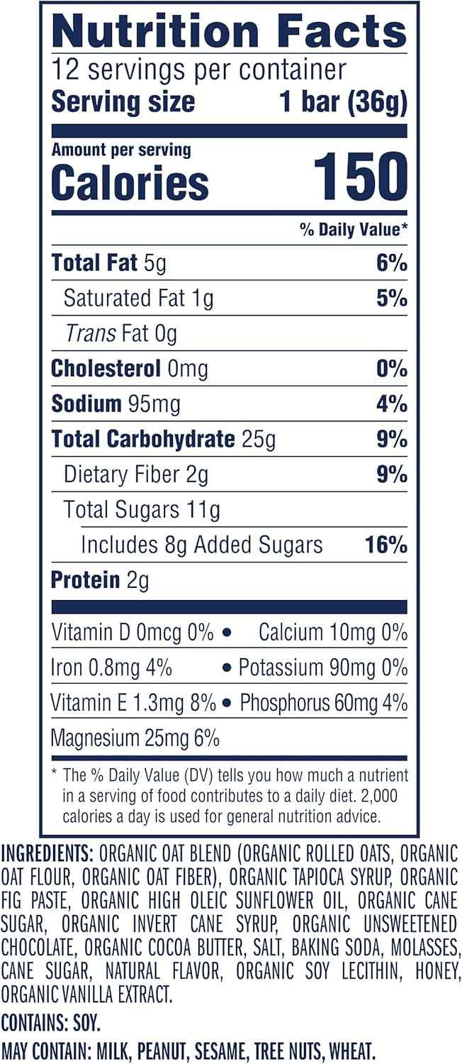 Zbar - Chocolate Chip - Soft-Baked Energy Snack Bars - Non-GMO - 12g Whole Grains - USDA Organic Granola Bars - Snacks for Kids (12 Pack)