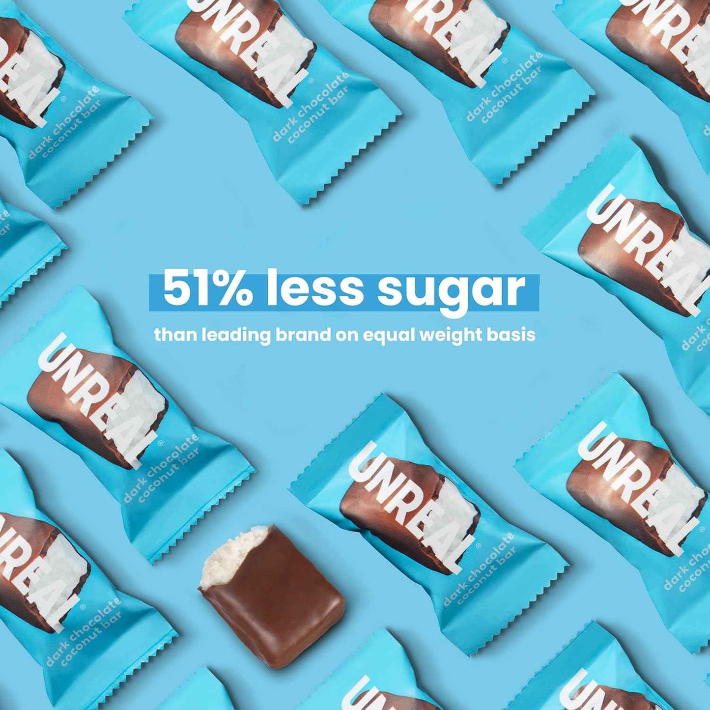 UNREAL Dark Chocolate Coconut Bars | Vegan, 3g Sugar, & 3 Simple Ingredients | Non-GMO, Gluten Free, & Fair Trade | 9.5oz