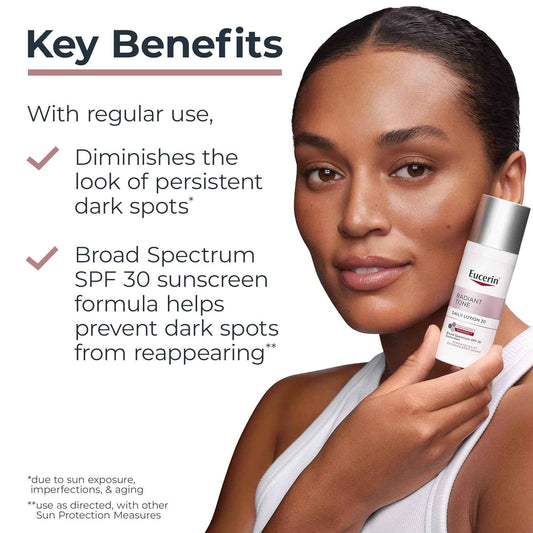 Eucerin Radiant Tone Daily Face Lotion with SPF 30, Dark Spot Corrector with Thiamidol, Face Moisturizer, All Skin Types, 1.7 Fl Oz Bottle