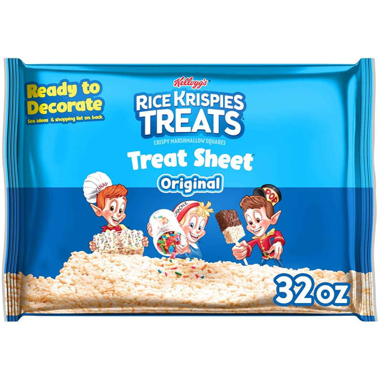 Rice Krispies Treats Marshmallow Treat Sheet, Kids Snacks, Baking Project, Original, 32oz Bag (1 Sheet)