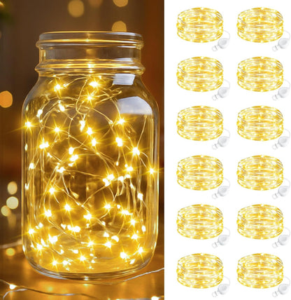 btfarm_12_Pack_Fairy_Lights_Battery_Operated,_7FT_20_LED_Mini_String_Lights_Waterproof_Silver_Wire_for_Mason_Jars_Centerpiece_Table_Crafts_Bedroom_Christmas_Decoration,_Warm_White