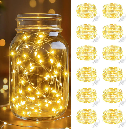 btfarm_12_Pack_Fairy_Lights_Battery_Operated,_7FT_20_LED_Mini_String_Lights_Waterproof_Silver_Wire_for_Mason_Jars_Centerpiece_Table_Crafts_Bedroom_Christmas_Decoration,_Warm_White