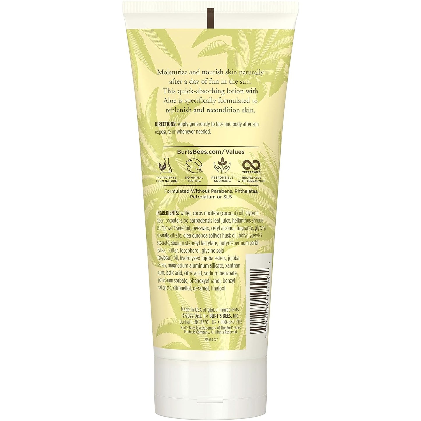 Burt's_Bees_After_Sun_Lotion_with_Hydrating_Aloe_Vera_&_Coconut_Oil_-_Summer_Essentials,_Sunburn_Relief,_Natural_After_Sun_Soother,_6_oz