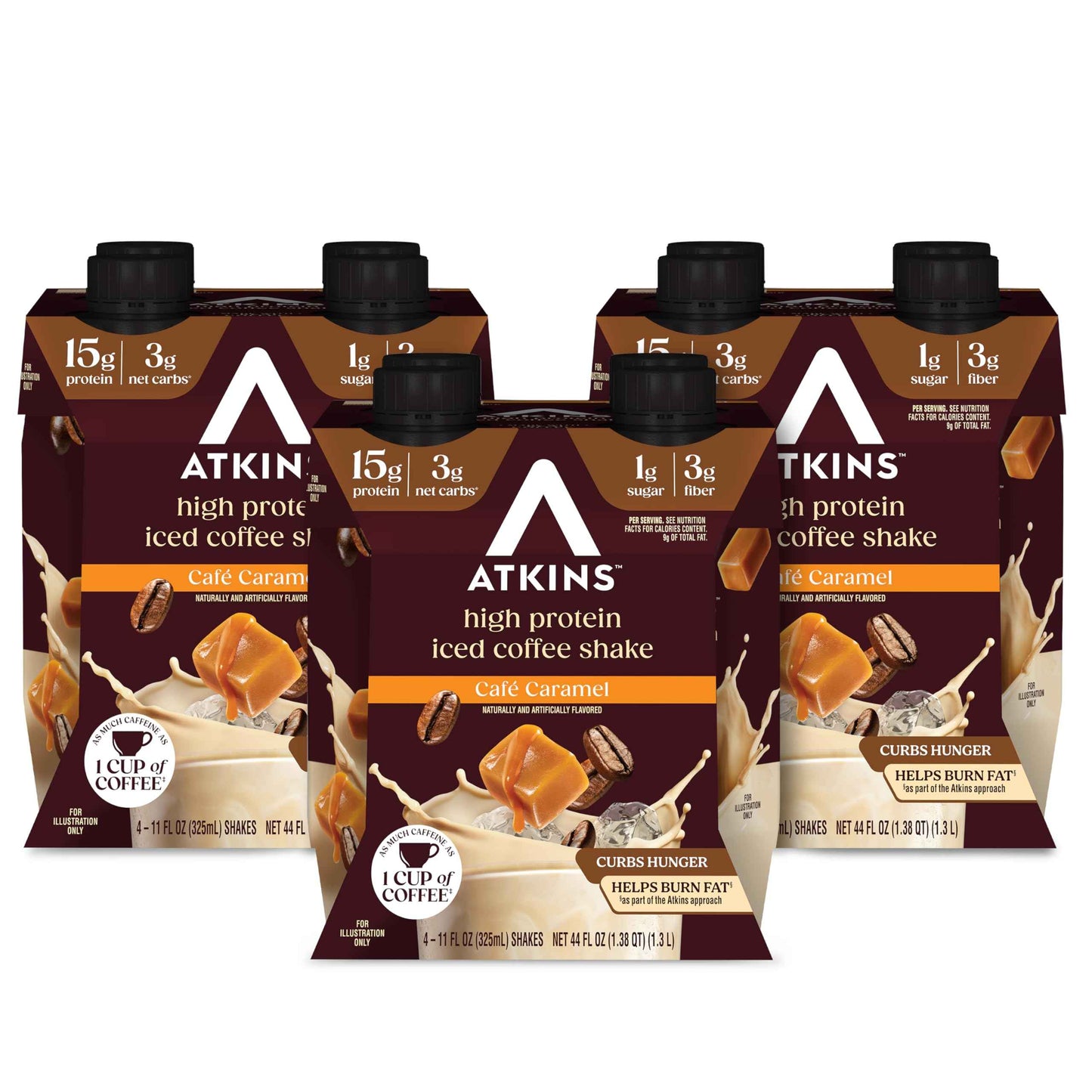 Atkins Iced Coffee Protein Shake, 15g Protein, 4g Net Carbs, 1g Sugar, Low Carb, Keto Friendly, High Protein Shake