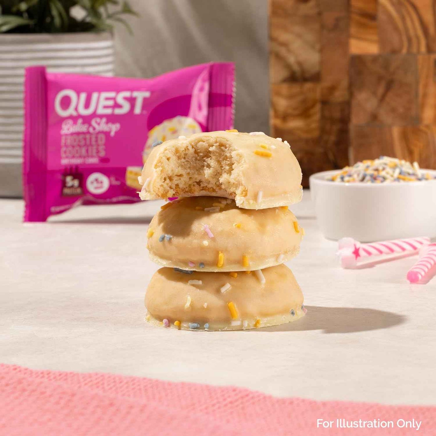 Quest Nutrition Frosted Protein Cookies, <1g Sugar, 5g Protein, 1g Net Carbs, Gluten Free