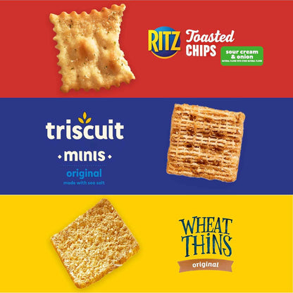 Nabisco Cracker Variety Pack, RITZ Toasted Chips, Wheat Thins Snacks Whole Grain Wheat Crackers and Triscuit Minis Whole Grain Wheat Vegan Crackers