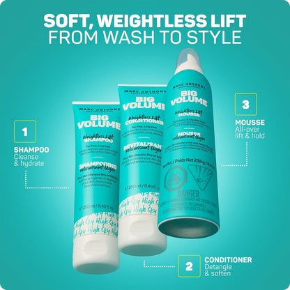 Marc_Anthony_Big_Volume_Hair_Mousse_for_Fine,_Thin_Hair_-_Lightweight_Volumizing_Hair_Styler_with_Flexible_Hold_for_Full_Body_&_Bounce_-_Frizz-Free_&_Sulfate-Free_Hair_Care_Product