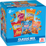 Classic Mix Snack Variety Pack, Bugles Original & Nacho Cheese, Gardetto’s Recipe, Chex Traditional Cheddar, 28 oz (20 Bags) Corn Sugar