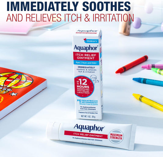 Aquaphor_Children's_Itch_Relief_Ointment,_1%_Hydrocortisone_Anti_Itch_Ointment_for_Skin_Irritation,_Insect_Bites,_Psoriasis,_Skin_Rashes_Eczema_&_Poison_Ivy,_Fragrance_Free,_1_Oz_Tube,_Pack_of_2
