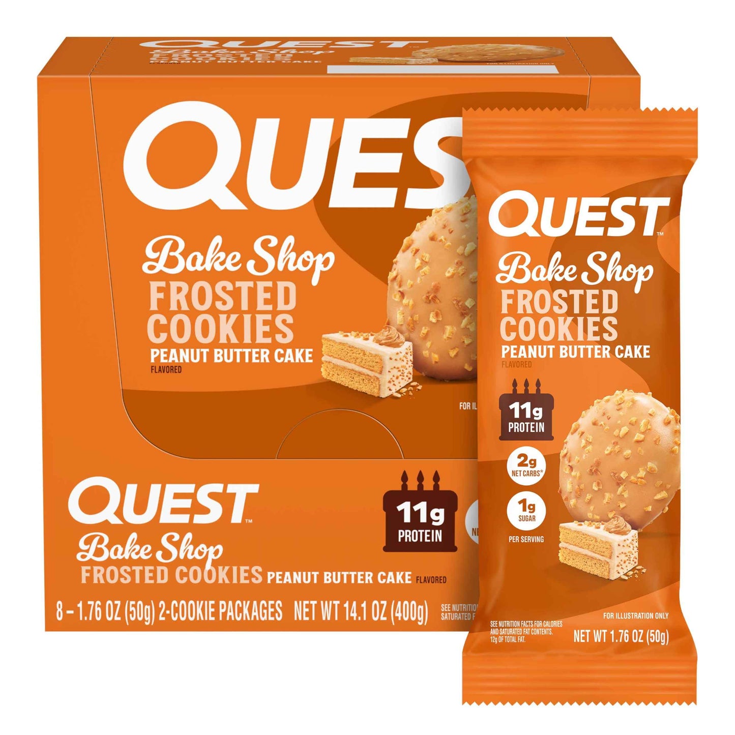 Quest Nutrition Frosted Protein Cookies, <1g Sugar, 5g Protein, 1g Net Carbs, Gluten Free