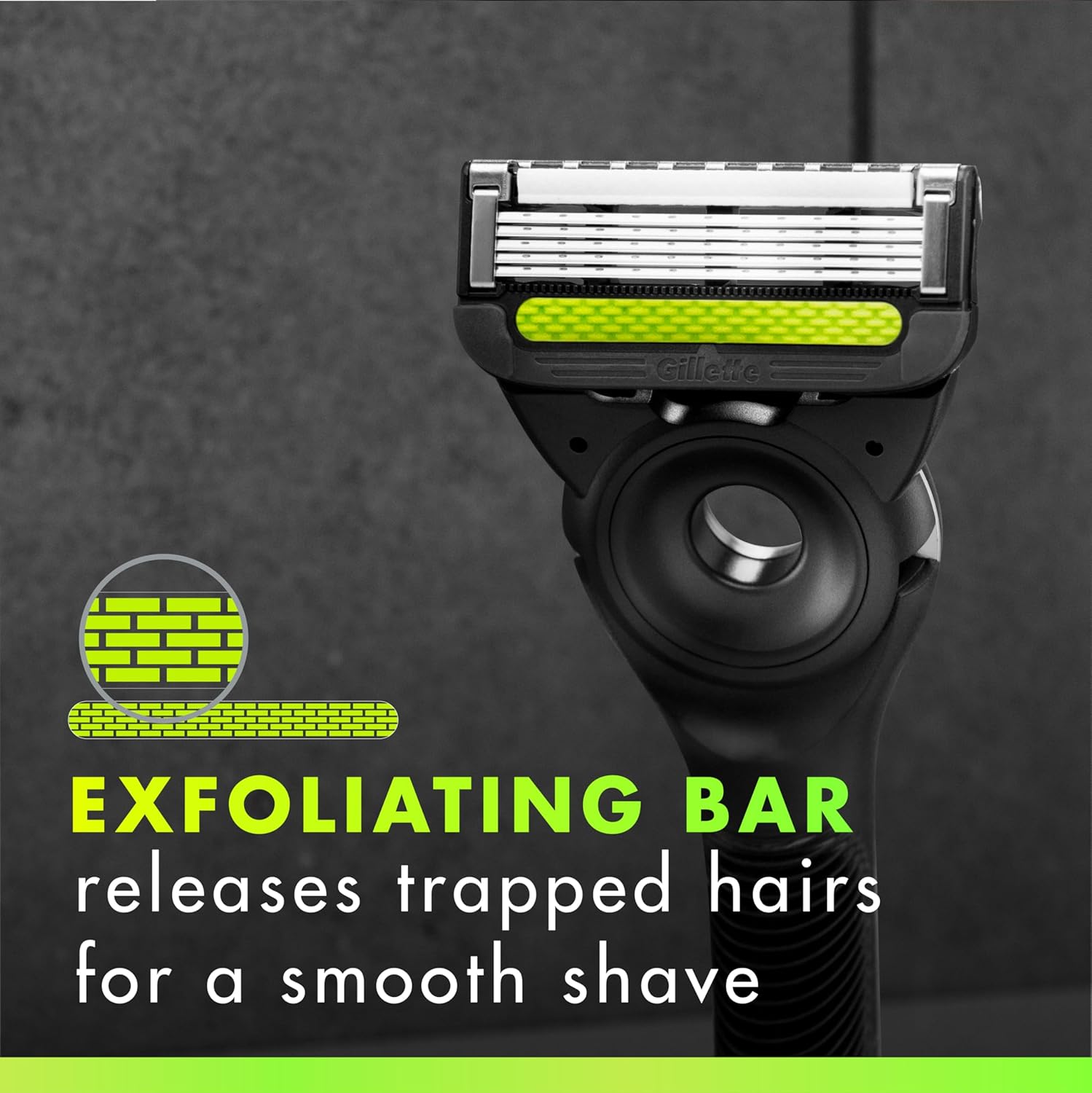 GilletteLabs_Men's_Shaving_Razor_with_Exfoliating_Bar,_1_Handle,_4_Blade_Refills,_Magnetic_Stand