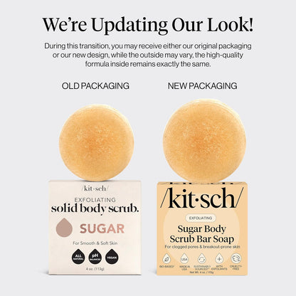 Kitsch_Exfoliating_Sugar_Body_Scrub_Bar_Soap_–_Polishing_Soap_Bar_with_Granules,_Walnut_Shell_&_Coconut_Oil_–_Hydrating_Exfoliating_Body_Scrub_for_Smooth,_Glowing_Skin_Care_–_Made_in_the_USA_-_4_oz