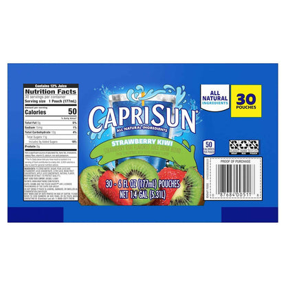 Capri Sun Flavored Juice Drink Blend from Concentrate with Other Natural Flavor Juice Drink Blend, for Strawberry Kiwi, All Natural Ingredients