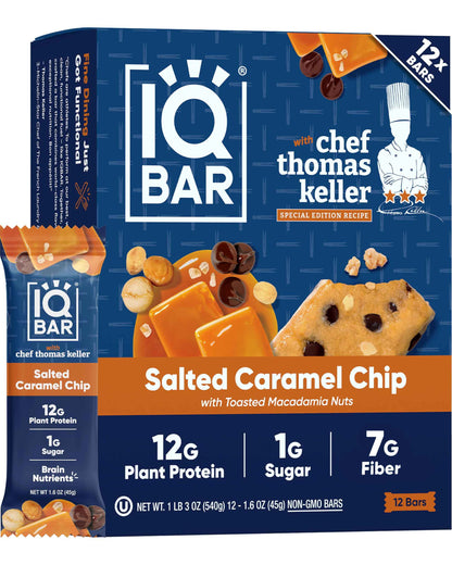 IQBAR Clean Plant Protein Bars - Keto, Vegan, High Fiber, Gluten and Dairy Free, Low Sugar Snack - Brain and Body Nutrients for Focus, Energy, Meal Replacement