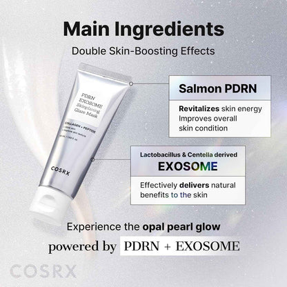 COSRX PDRN EXOSOME Glaze Wrapping Mask with SALMON DNA PDRN, Instant Glow, Easy Peel-Off Overnight Mask for Glass Skin, Firmness, Elasticity & Skin Texture Care, Mothers day gifts Korean Skin Care