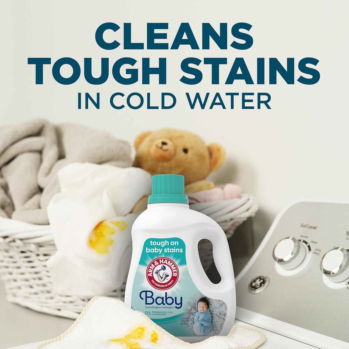 ARM & HAMMER Baby, 77 Loads Hypoallergenic Liquid Laundry Detergent, 100.5 fl oz
