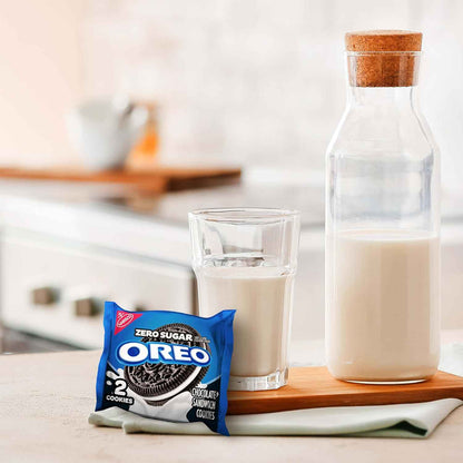 OREO Zero Sugar and OREO Double Stuf Zero Sugar Chocolate Sandwich Cookies Variety Pack, 20 Snack Packs (2 Cookies Each)