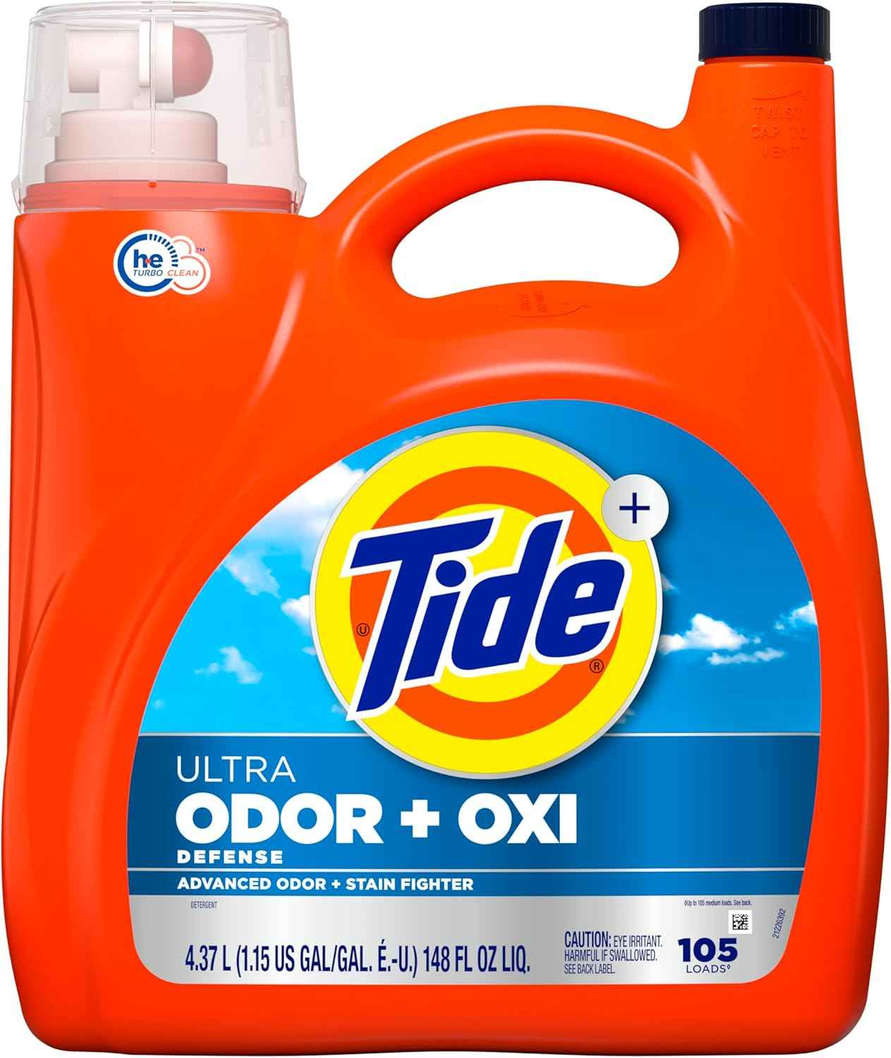 Tide Ultra Odor Defense Plus Oxi Liquid Laundry Detergent, Advanced Odor and Stain Fighting Laundry Detergent Liquid