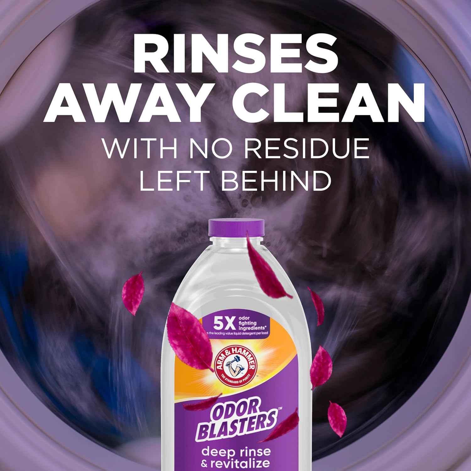 ARM & HAMMER Odor Blasters Deep Rinse and Revitalize Fabric Rinse, Laundry Additive, Eliminates Sweat and Musty Odors, Fresh Escape Scent, 50 fl oz