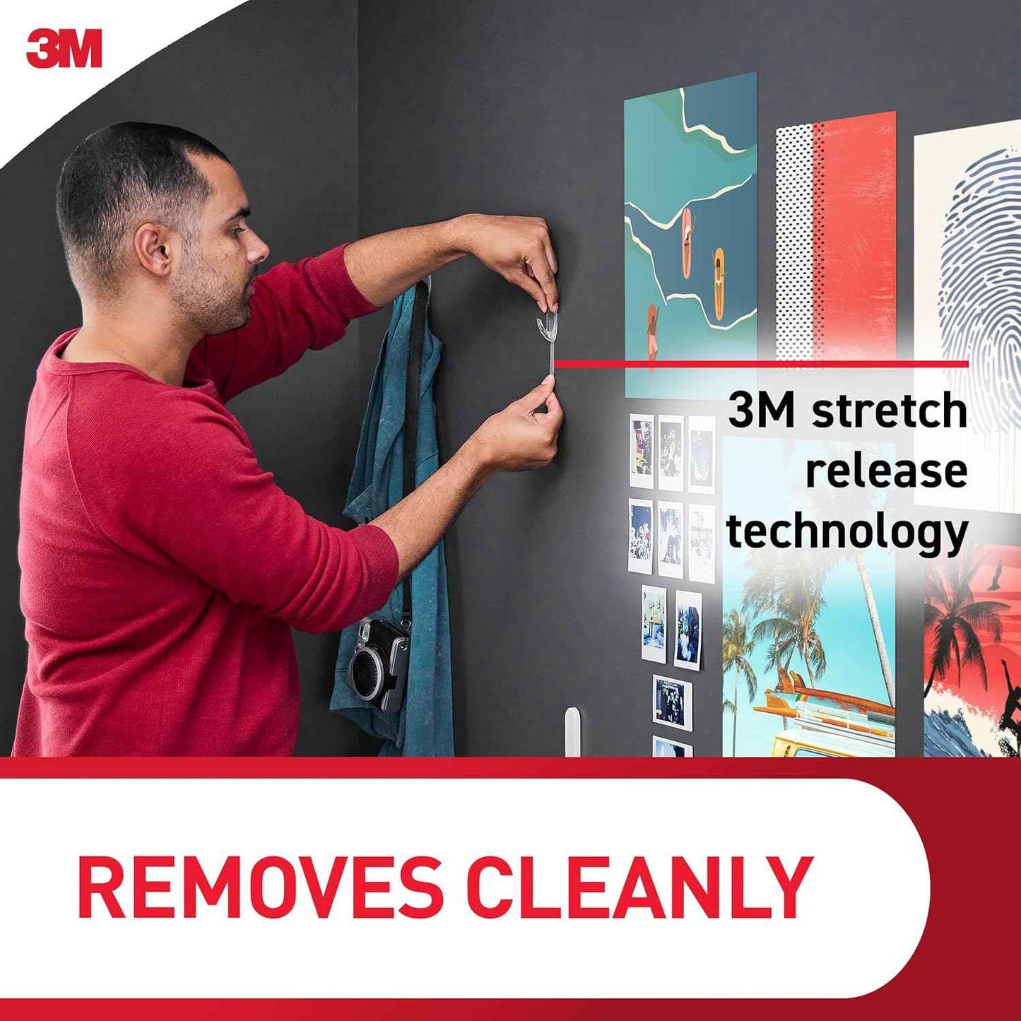 Command Medium Clear Wall Hook, 7 Wall Hook and 12 Strips, Damage-Free Hanging with Adhesive, Great for Hanging Home Decor, Holds up to 2 lb