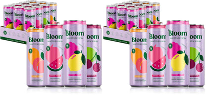 Bloom Nutrition Sparkling Energy Drink - Natural Caffeine, Zero Sugar, 180mg - Antioxidant-Rich with Green Coffee Bean, Green Tea Extract, Prebiotics