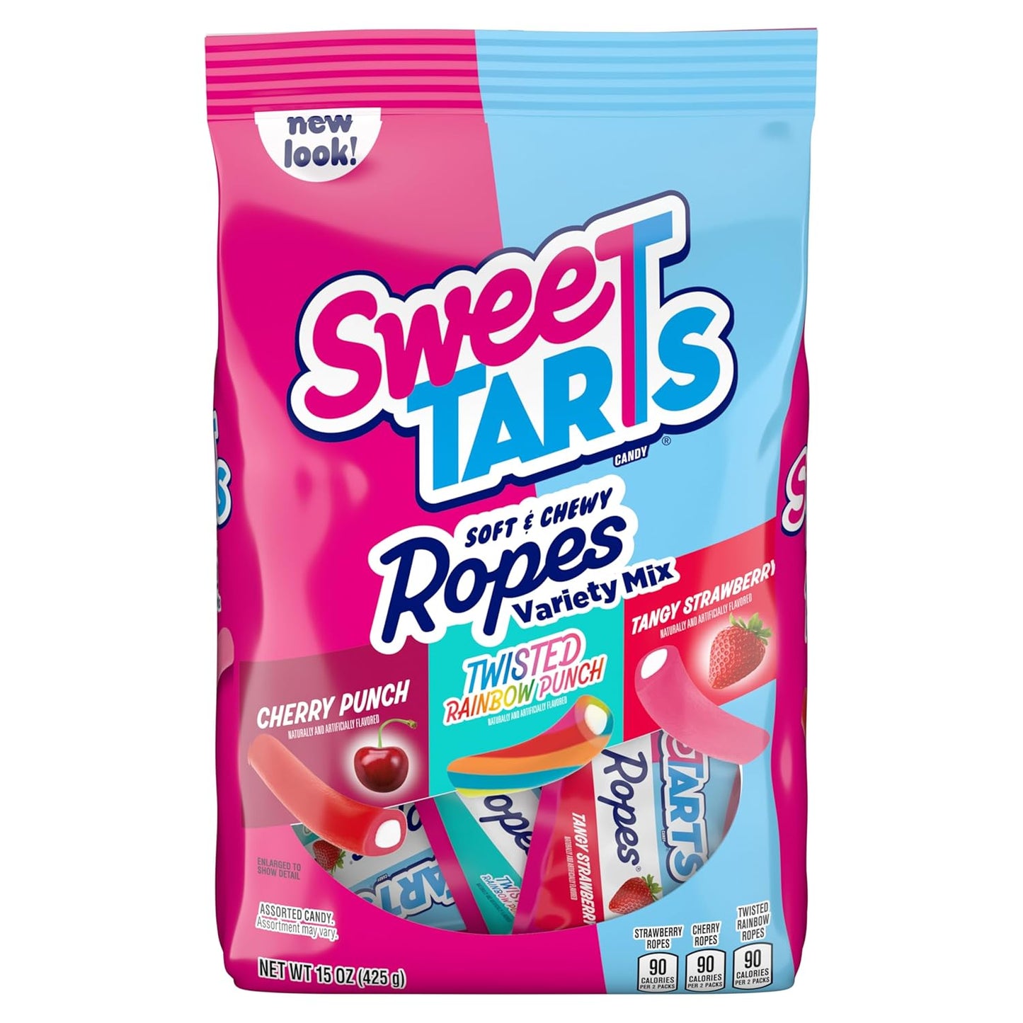 SweeTARTS_Ropes_Candy,_Variety_Mix,_Cherry_Punch,_Twisted_Rainbow_Punch,_Tangy_Strawberry,_Soft_and_Chewy,_15_oz