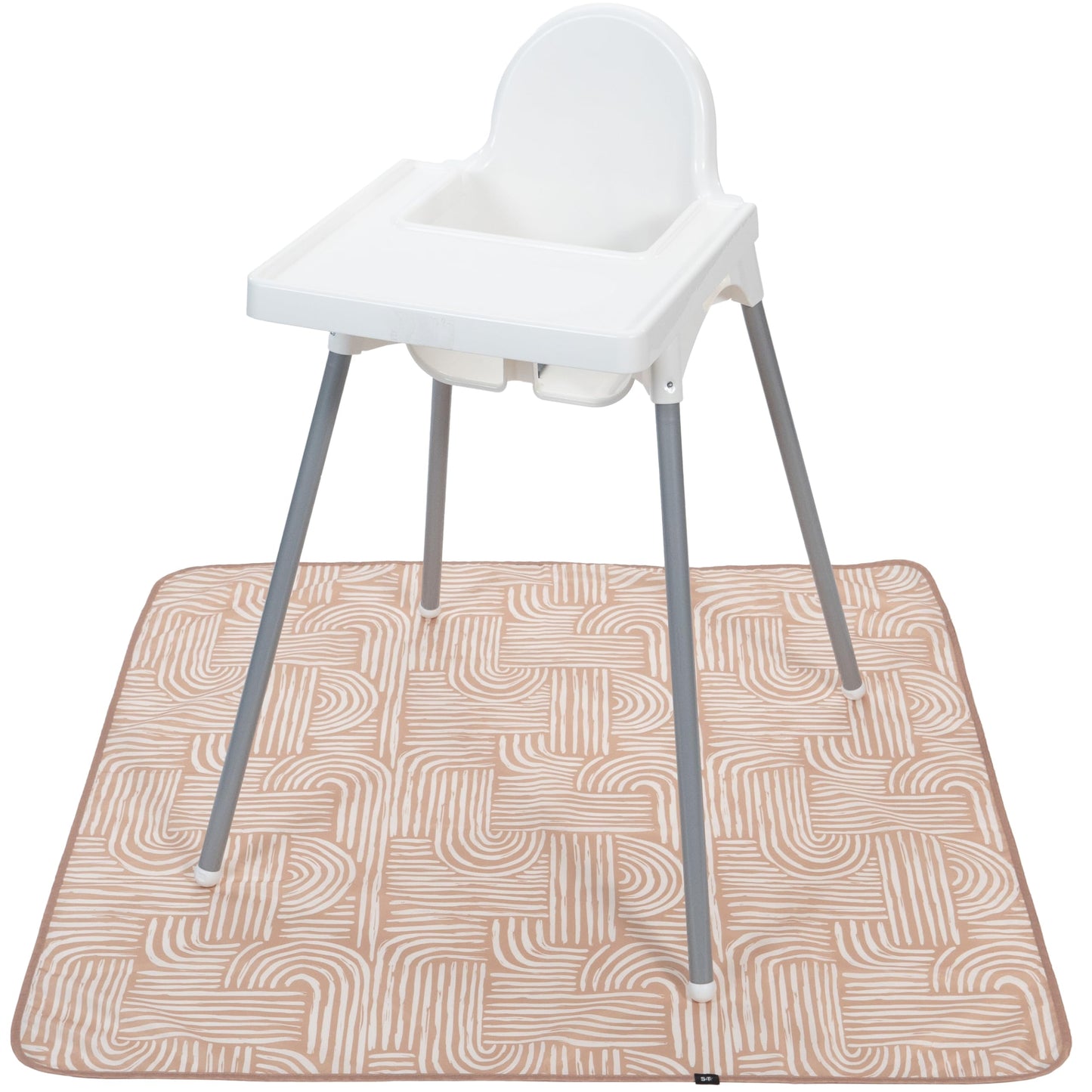 S&amp;amp;T INC. Baby Splat Mat for Under High Chair, Water Resistant Floor Mat, 42 Inches by 42 Inches, Tan Arches