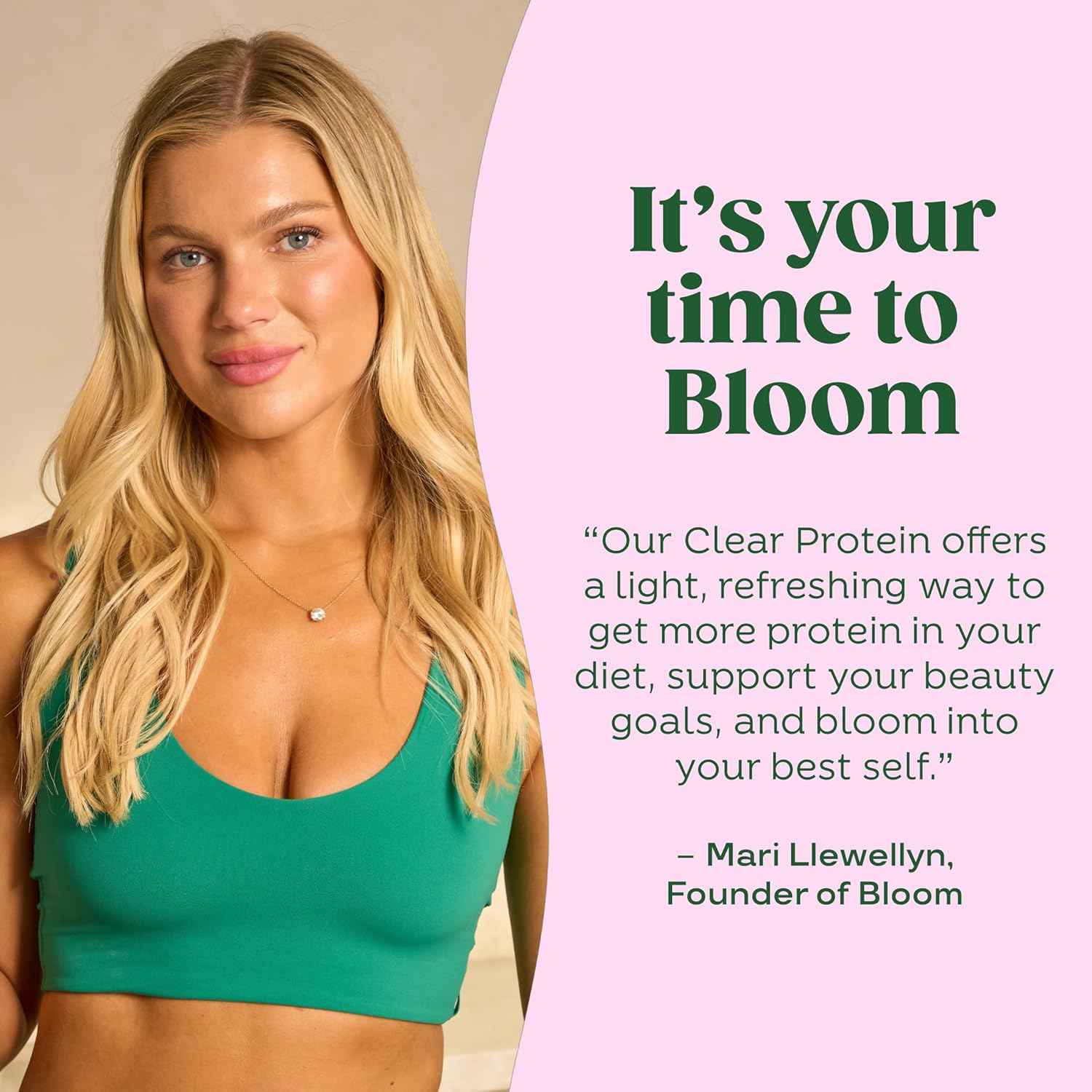 Bloom Clear Protein, Whey Protein Isolate with Collagen Peptides and Digestive Enzymes, 20g Protein, Sugar Free Post Workout Drink Mix, 90 Calories, 10 Servings