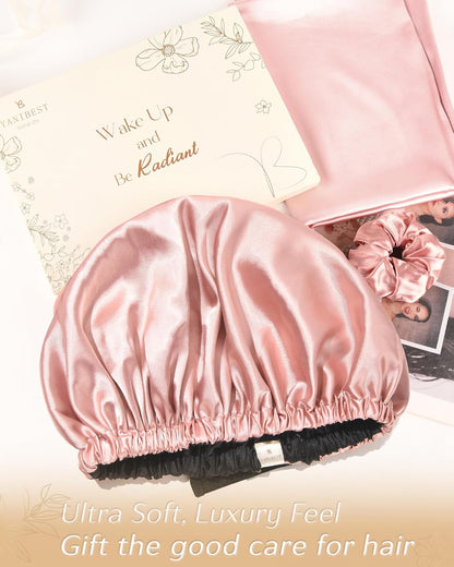YANIBEST_Adjustable_Satin_Bonnet_Double_Layer_Hair_Bonnet_for_Sleeping_Bonnets_for_Women_Hats_Curly_Natural_Hair,_Blush_Pink