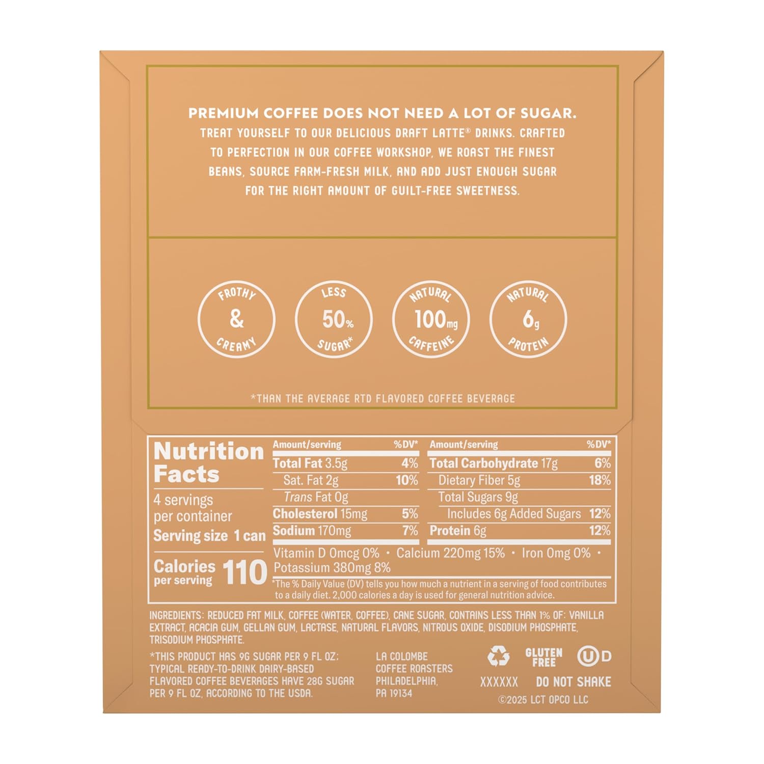 La_Colombe_Vanilla_Draft_Latte_-_9_Fl._Oz._4_Pack_-_100%_Arabica,_Single-Origin,_Brazilian_Cold_Brew_Coffee_with_Lactose-Free_Foamy_Milk,_Premium_Coffee_On_the_Go,_115mg_Natural_Caffeine