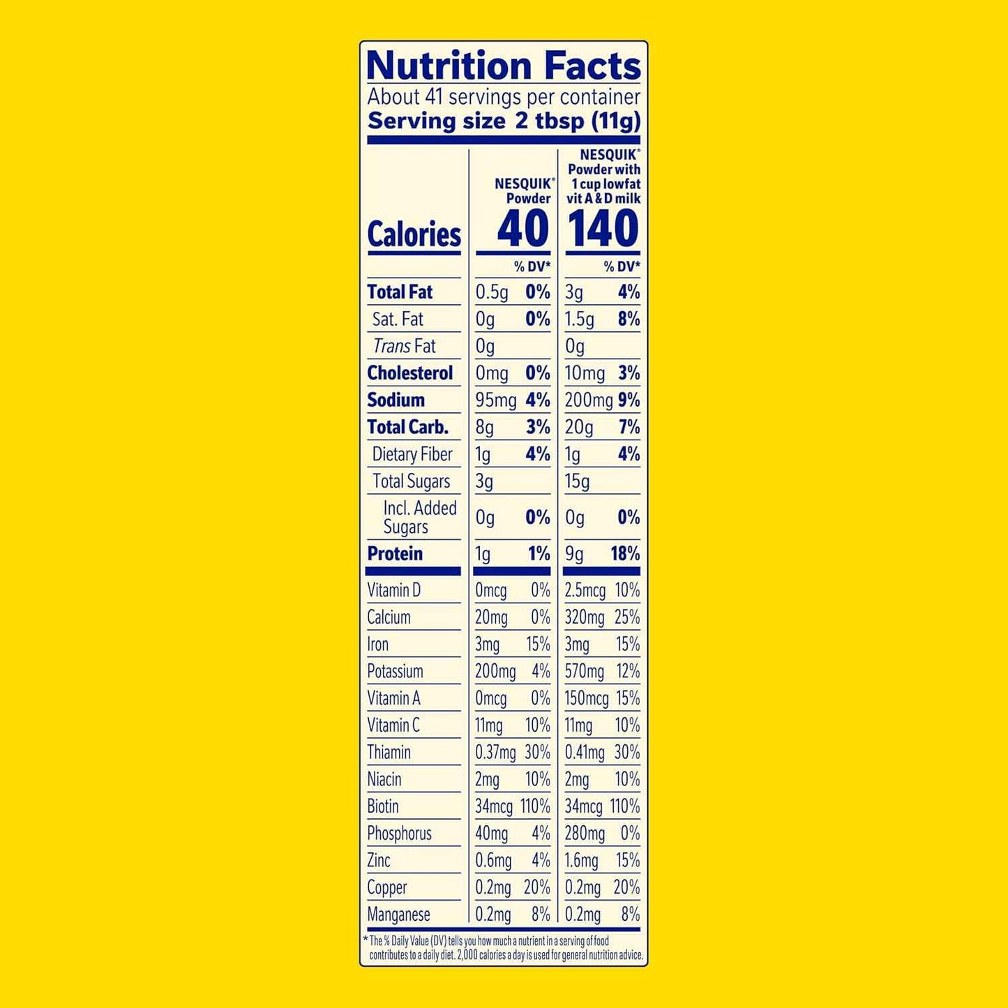 Nesquik Chocolate Powder No Sugar Added, 16 oz