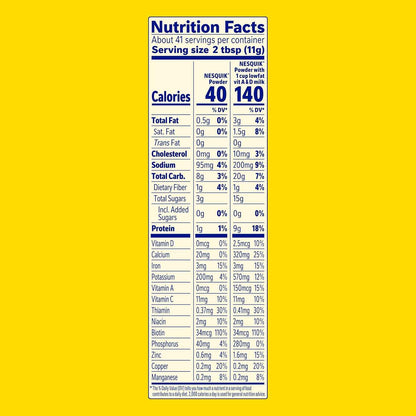 Nesquik Chocolate Powder No Sugar Added, 16 oz