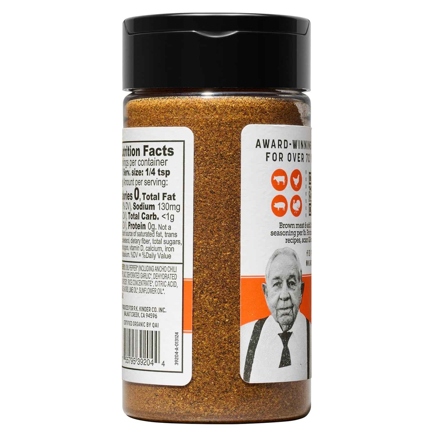 Kinder's Organic The Taco Blend Seasoning, 5 Oz, Lime, Chili & Spice Blend, USDA Certified Organic, MSG Free, Great on Beef, Chicken, Seafood, Vegetables, and Pasta