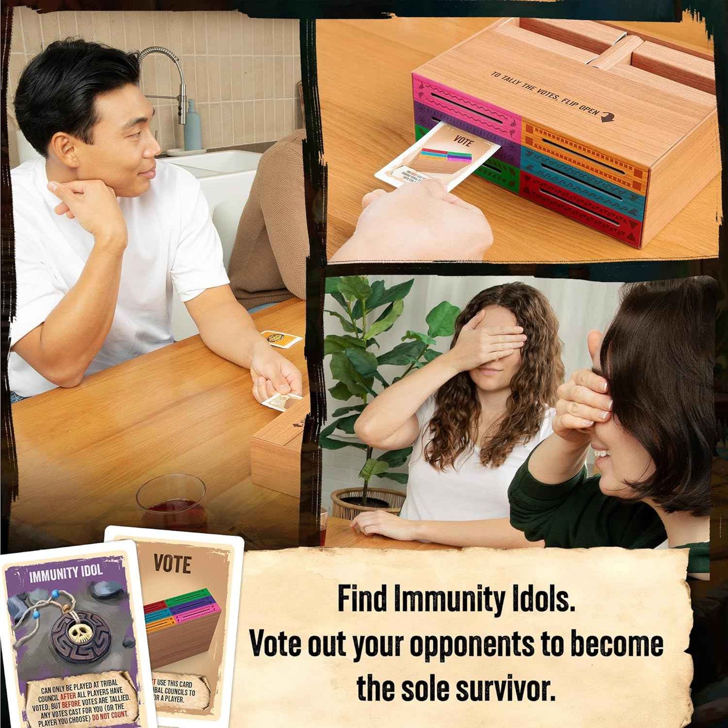 Exploding Kittens Survivor: 3-6 Players - Ages 8+ - 30 Minutes to Play - Official Card Game for Survivor Fans - Family Game Night, Card Game
