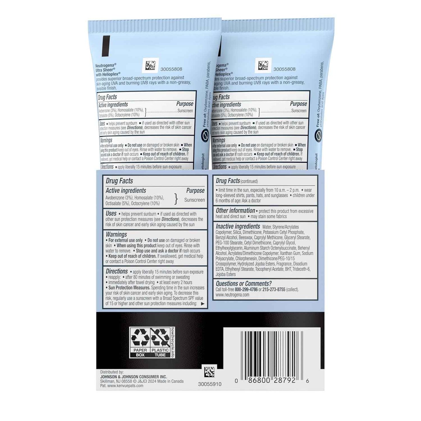 Neutrogena Ultra Sheer Dry-Touch Sunscreen For Face & Body, Broad Spectrum UVA/UVB Protection, Lightweight Water Resistant & Non-Greasy, Travel Size Sunscreen