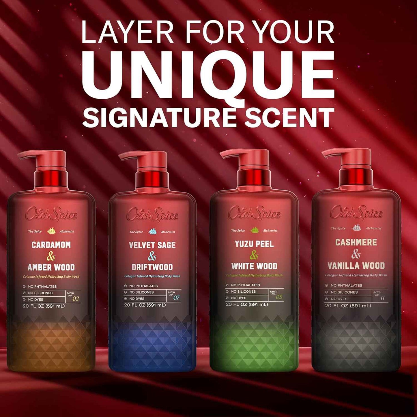 Old Spice Body Wash for Men, The Spice Alchemist Collection, 24/7 Cologne Infused Hydration, No Trade Off Formula, Free of Phthalates Silicones & Dyes, 20 oz
