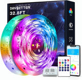 DAYBETTER Led Strip Lights Waterproof, 16.4ft/32.8ft/50ft/65.6ft Led Tape Lights Color Changing LEDs Light Strips Kit with 44 Keys Ir Remote Controller and 12v Power Supply for Indoor Outdoor Use